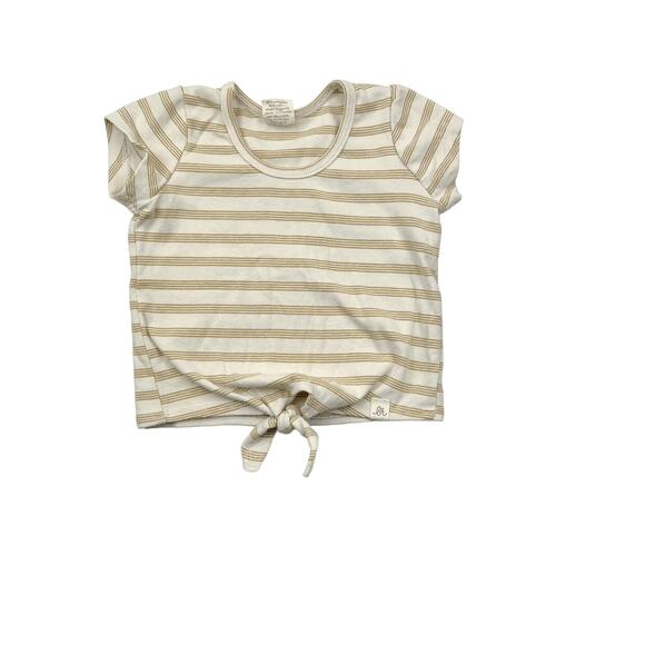 Lulu + Roo Neutral Striped Knot Top - Picture 1 of 6